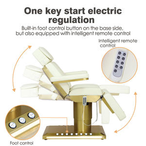 เตียงสปาไฟฟ้า4มอเตอร์ทำจากทองที่นิยมใช้ในร้านเสริมสวยเตียงเครื่องสำอางเสริมสวยดีไซน์ใหม่ - Product Image 5
