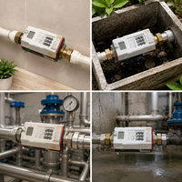 Medidor de Agua Ultrasónico Prepago con Teclado Integrado, Software de Venta de Tokens CIU STS, MAP16 T30, Anti-Robo, Clase C