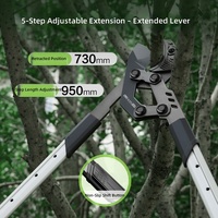 Deli Heavy-Duty dikke takkenknipper met arbeidsbesparend hefboommechanisme, intrekbaar, voor huishoudelijk gebruik en fruitbomen.