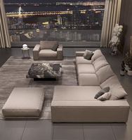 Canapé modulaire en forme de L en velours pour salon, style nordique contemporain, hôtel, villa, canapé en éponge