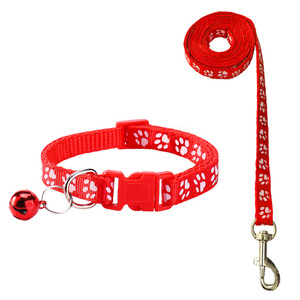 Ensemble de laisses écologiques en PP avec empreintes de pattes de <span class=keywords><strong>chien</strong></span> et collier réglable à dégagement rapide pour chat - 12 couleurs, MOQ 10 pièces, personnalisable jusqu'à 1000 pièces - Product Image 3