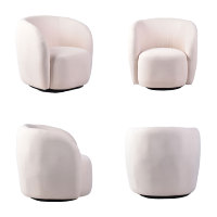 Fauteuil d'appoint pivotant beige CARLFORD, fauteuil barillet moelleux pour salon, Poltronas, fauteuil barillet pivotant, chaises de salon