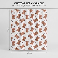 Rideau de douche personnalisé en PEVA, motif imprimé numérique mignon petit ours, produit de salle de bain