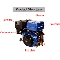 Moteur à essence 4 temps refroidi par air, 6,5 CV, à faible consommation de carburant, longue durée de vie, pour utilisation dans les outils commerciaux et agricoles