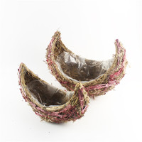 Pots de fleurs faits à la main de style antique en forme de boule pour la maison et le jardin, design contemporain, décoration en rotin pour succulentes coréennes, arrosage