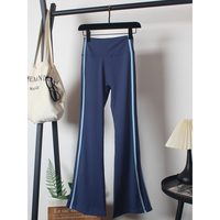 Ensemble de vêtements de sport pour femmes, veste de yoga chic à bordures contrastées, leggings évasés taille haute et soutien-gorge de sport