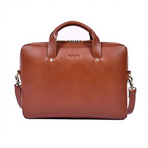Navrit Creation Brown <b>Leather</b> Laptop Sleeve with Handle Shoulder Portable Protective Car <b>Tool</b> Case for Office Travel - Product Image 1