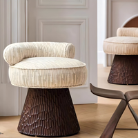 Fauteuil Lounge Rond Moderne de Luxe, Fauteuil en Tissu Design pour Villa/Maison de Luxe/Salon d'Hôtel, Chaise Rembourrée
