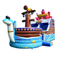 Bateau pirate gonflable sur mesure Smile Inflatables, grand toboggan gonflable avec trampoline pour adultes, certifié CE, utilisation en extérieur