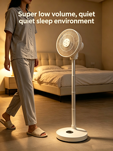 7200mAh USB Rechargeable Foldable <b>Standing</b> <b>Fan</b> Portable Retractable Desk Floor <b>Fan</b> with Night Light Quiet Cooling <b>Fan</b> - Product Image 4