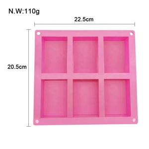 Molde de Silicona para Pastel, Libre de BPA, Antiadherente, con 6 Cavidades Cuadradas, para Jabón, Resina, Manualidades - Product Image 6