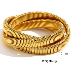 Fashion Personalized Jewelry Gold Stainless Steel <b>Bracelets</b> Stretch Snake <b>Bangle</b> <b>Bracelets</b> for Women Men - Product Image 4
