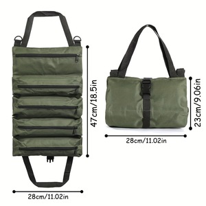 Sac à outils vert et noir multi-compartiments pour électricien, travail de menuiserie et réparation - Product Image 3