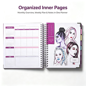 Diario Personalizado <span class=keywords><strong>para</strong></span> <span class=keywords><strong>Niñas</strong></span> Jame, Cuaderno <span class=keywords><strong>de</strong></span> Tapa Dura A4/A5, Planificador Espiral con Laminación <span class=keywords><strong>de</strong></span> Película y Papel Recubierto <span class=keywords><strong>para</strong></span> Pegatinas - Product Image 6