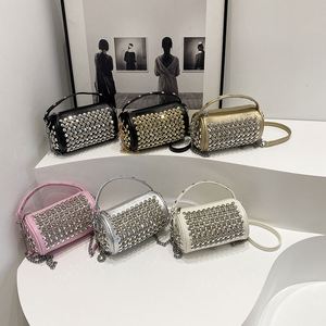 Bolso de Mano de Diseño de Cuero Genuino de Lujo para Mujer, con Cadenas Decorativas, Plegable, Antirrobo, para Uso Diario - Product Image 1