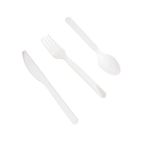Juego de Cubiertos <span class=keywords><strong>Desechables</strong></span> Biodegradables y Ecológicos de PLA, Cuchara, Tenedor y Cuchillo, en Oferta - Product Image 6
