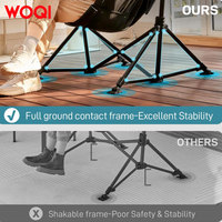Fauteuil de camping rembourré surdimensionné WOQI, chaise balançoire compacte et robuste avec poches de rangement, chaise de camping portable à bascule