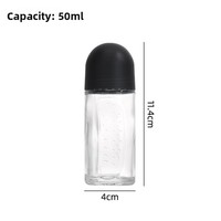 Flacon roll-on transparent en verre de 50 ml, forme irrégulière, pour déodorant liquide anti-transpirant sous les aisselles – Disponible immédiatement