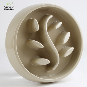 Comedero Lento de Plástico Sólido Super Pet para Gatos con Nudos Elevados, Color Beige - Product Image 3