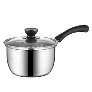 Stainless Steel Milk <b>Pot</b> 201 Material Single Handle With Lid Induction Compatible For Cooking Porridge <b>Soup</b> Household Use - Product Image 3