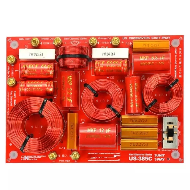 US-385C HiFi Speaker 3 Way Frequency Divider Crossover Filter Module Board