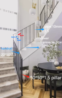 Rampe de balcon et d'escalier extérieure réglable en aluminium – Résistante à la rouille, installation facile, pour villa, avec câble en acier