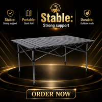 Table de pique-nique en métal peu encombrante pour le camping, table pliante d'extérieur durable et légère avec sac de rangement