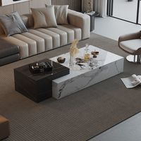 Table basse TengHang en marbre réglable en hauteur, écologique, pour salon, petit appartement, mobilier moderne pour la maison