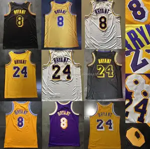 Kualitas Terbaik Bordir #24 Kb Bryant #8 Mamba #23 James #34 Shaquille O'Neal Gaya Jahitan Jersey Basket