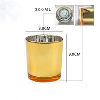 Pots à bougie de luxe personnalisés de 220ml 300ml or rose argent verre galvanoplastie avec couvercle de boîte conteneur de cire vide