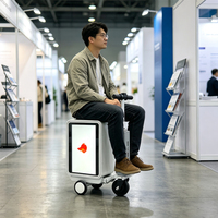 Cartable publicitaire mobile extérieur intelligent de 18,5 pouces pour adultes, équipé d'un mini écran LCD publicitaire