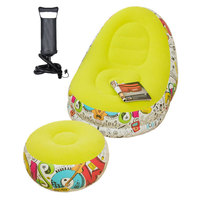 Sofá inflable plegable con flocado, silla de salón inflable Ultra, tumbona de soplado con Pedal