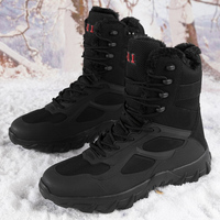 Bottes de neige montantes rétro pour hommes en cuir véritable, à lacets, respirantes, avec doublure en coton chaud et isolée, antidérapantes