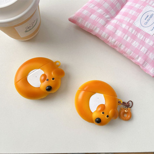 <b>Cute</b> 3D Puppy Bagel Silicone Earphone <b>Case</b> for Apple <b>AirPods</b> 4 Pro 3 Dog Headphones Cover bread Dachshund Rubber Cartoon <b>Cases</b> - Product Image 3