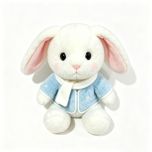 Conejito de peluche personalizado con orejas caídas, conejo blanco de peluche, juguete de peluche de conejo, peluche de conejo de invierno - Product Image 4