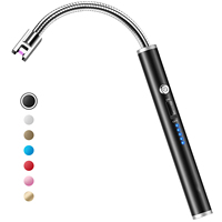 Briquet à arc électrique rechargeable de sécurité avec briquets longs sans flamme à cou flexible pour bougies Grill BBQ Camping