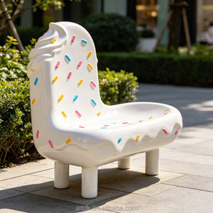 Escultura de Helado F060 de FRP, Estatua con Forma de Gelato, Decoración de Exterior con Chispas de Caramelo, Silla para <span class=keywords><strong>Centro</strong></span> Comercial o Cafetería - Product Image 4