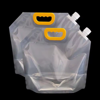 Pochettes à eau en plastique écologiques portables transparentes avec bec verseur et poignée