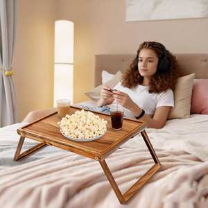 <span class=keywords><strong>Mesa</strong></span> Auxiliar Plegable Multifuncional de Madera de Acacia <span class=keywords><strong>para</strong></span> <span class=keywords><strong>Cama</strong></span>, Bandeja Rectangular <span class=keywords><strong>para</strong></span> <span class=keywords><strong>Desayuno</strong></span> y Estudio, Venta al por Mayor - Product Image 1