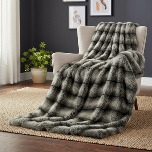 Manta de Piel Sintética de Lujo, Tejida, Suave y Acogedora, con Diseño de Lobo o Zorro, para el Invierno, Marca Zhengtai - Product Image 6