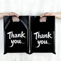 Sacs de vente au détail en plastique découpés à la forme, roses, robustes, réutilisables, en PE, avec poignée longue, impression sérigraphique personnalisée