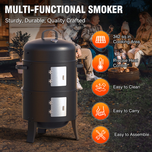 Taşınabilir Modern Krom Kaplama 3'ü 1 Arada Çelik Kamp Mangalı ve Füme Ocaklı Barbekü, Kömürlü Barbekü ve Füme Özellikleriyle Alev Güvenliği Sağlar - Product Image 5