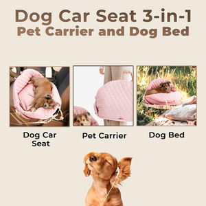 เบาะนั่งในรถสำหรับสัตว์เลี้ยงแบบ 3-in-1 พร้อมหมอนขนาดเล็ก ช่องเก็บของ หูหิ้ว กระเป๋าใส่สัตว์เลี้ยงสำหรับเดินทาง แมว สุนัข  แบบกันน้ำ - Product Image 6