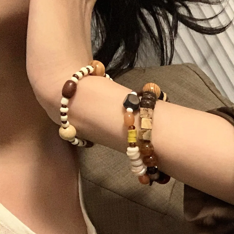 New Arrival Bff New Chinese Hand Jewelry Vintage Design Beaded Bracelet Beautiful Natural Agate Stone Bracelet Gifts for Women