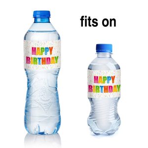 Étiquettes autocollantes imperméables personnalisées pour bouteilles d'eau de fête d'<span class=keywords><strong>anniversaire</strong></span>, 24 pièces, 8,6''x2'', vente en gros, directement de l'usine - Product Image 3