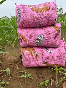 Juego de 3 estuches impermeables, bolsa acolchada, bolsa de maquillaje, bolsa de aseo de algodón - Product Image 4