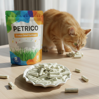 Bâtonnets d'herbe pour chat lyophilisés biologiques - Friandises naturelles sans céréales pour la santé digestive
