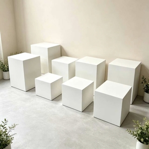 Pedestales de Exhibición Laminados Blancos de Color Personalizable con Diseños Modulares en Forma de <span class=keywords><strong>Cubo</strong></span> para Tiendas Minoristas y Boutiques - Product Image 3