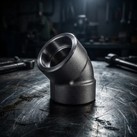 Elbow Soket Las Tempa SS316L Kustom 45 Derajat dengan Hasil Akhir Permukaan yang Dibersihkan dengan Shot Blasting dan Mesin