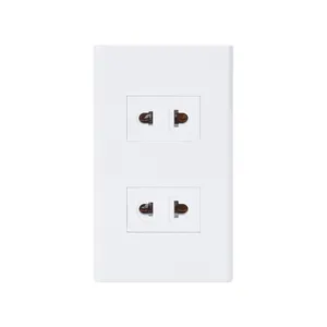 Free Sample 2 Gang 2 Way US Electric Wall Light Switches Interruptor Socket Outlet Receptacle Tomacorriente Doble Supplier